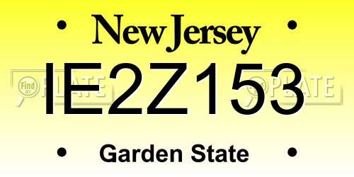 IE2Z153 New Jersey License Plate