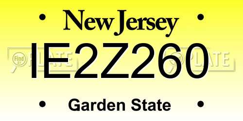 IE2Z260 New Jersey License Plate