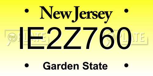 IE2Z760 New Jersey License Plate