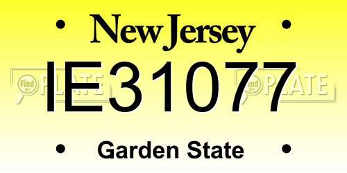 IE31077 New Jersey License Plate