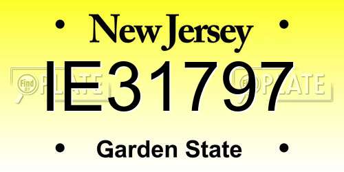 IE31797 New Jersey License Plate