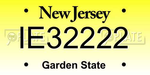 IE32222 New Jersey License Plate