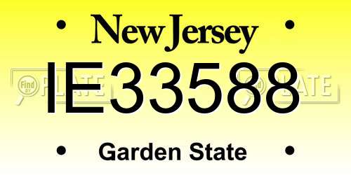 IE33588 New Jersey License Plate
