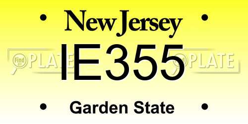 IE355 New Jersey License Plate
