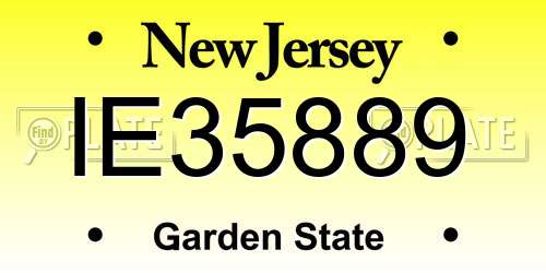 IE35889 New Jersey License Plate