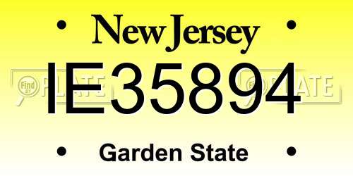 IE35894 New Jersey License Plate