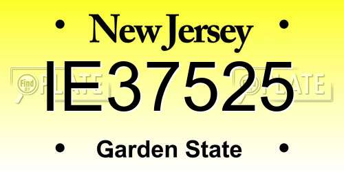 IE37525 New Jersey License Plate