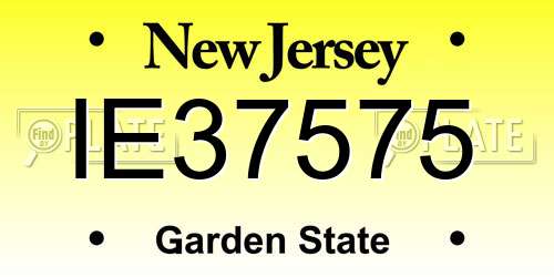 IE37575 New Jersey License Plate