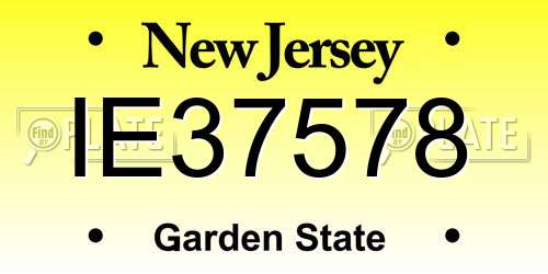 IE37578 New Jersey License Plate