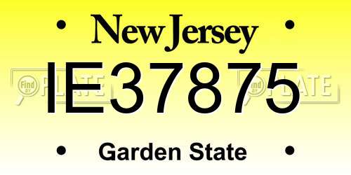 IE37875 New Jersey License Plate