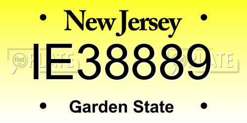 IE38889 New Jersey License Plate