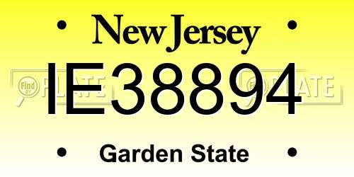 IE38894 New Jersey License Plate