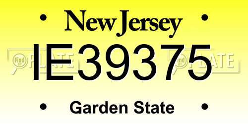 IE39375 New Jersey License Plate