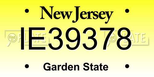IE39378 New Jersey License Plate