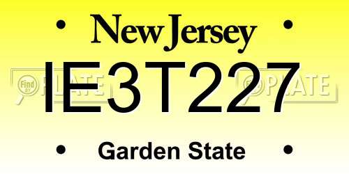 IE3T227 New Jersey License Plate