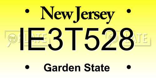 IE3T528 New Jersey License Plate