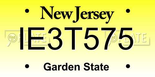 IE3T575 New Jersey License Plate