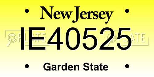 IE40525 New Jersey License Plate