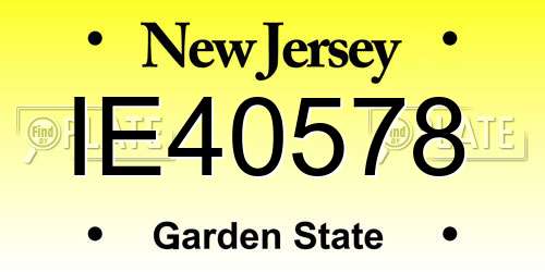 IE40578 New Jersey License Plate
