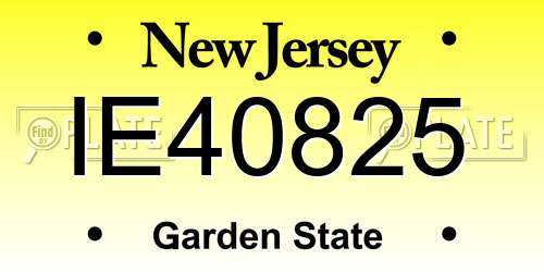 IE40825 New Jersey License Plate