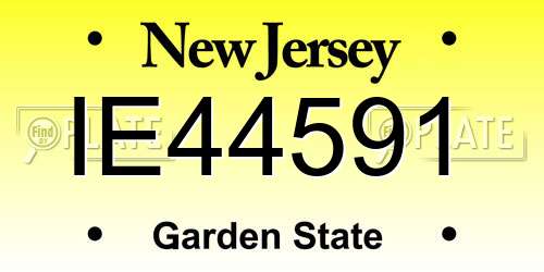 IE44591 New Jersey License Plate