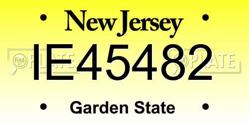 IE45482 New Jersey License Plate