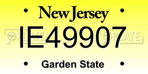 IE49907 New Jersey License Plate
