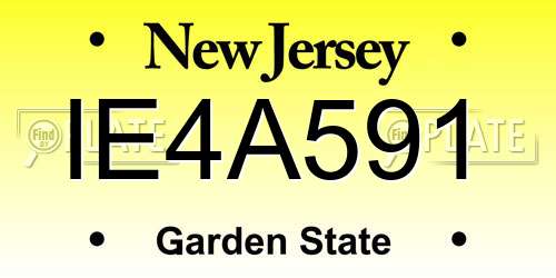 IE4A591 New Jersey License Plate