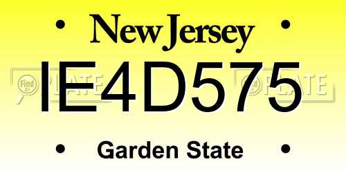 IE4D575 New Jersey License Plate