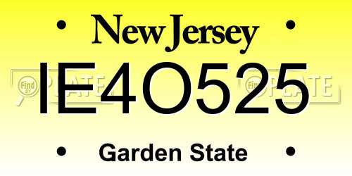 IE4O525 New Jersey License Plate