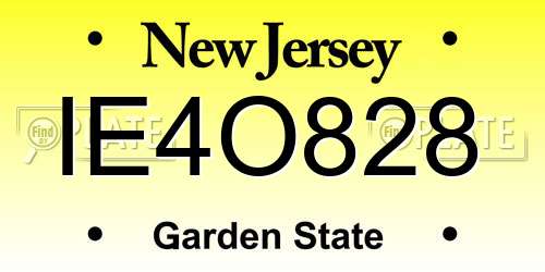 IE4O828 New Jersey License Plate