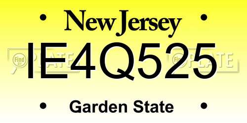 IE4Q525 New Jersey License Plate