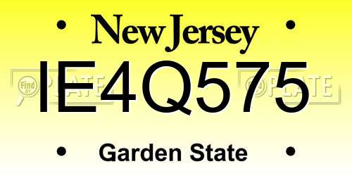 IE4Q575 New Jersey License Plate