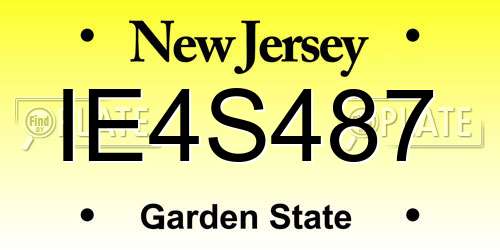 IE4S487 New Jersey License Plate