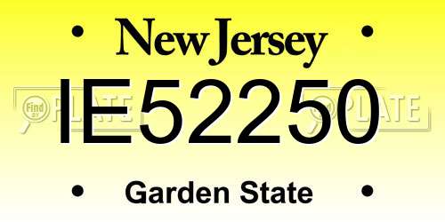 IE52250 New Jersey License Plate