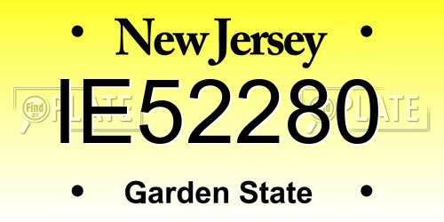 IE52280 New Jersey License Plate