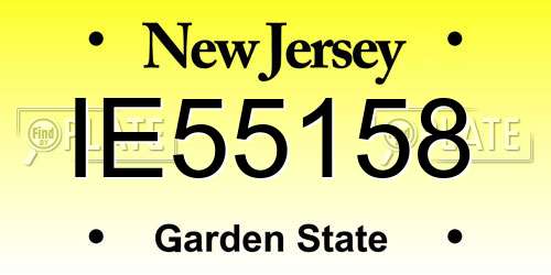IE55158 New Jersey License Plate