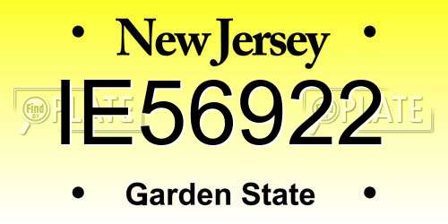 IE56922 New Jersey License Plate