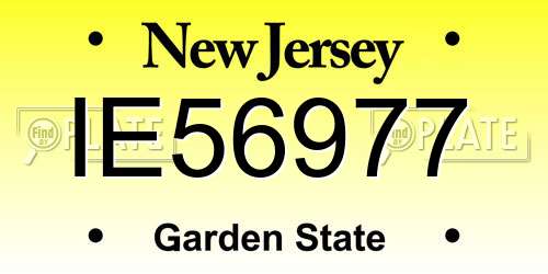 IE56977 New Jersey License Plate