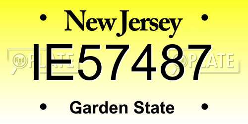 IE57487 New Jersey License Plate