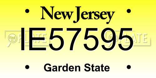 IE57595 New Jersey License Plate