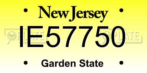 IE57750 New Jersey License Plate