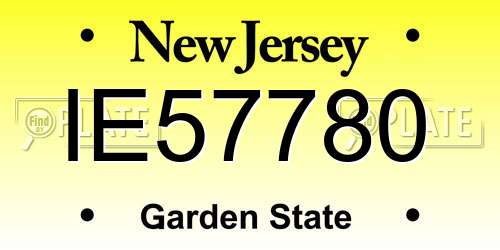 IE57780 New Jersey License Plate