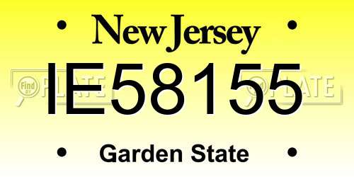 IE58155 New Jersey License Plate