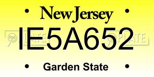 IE5A652 New Jersey License Plate
