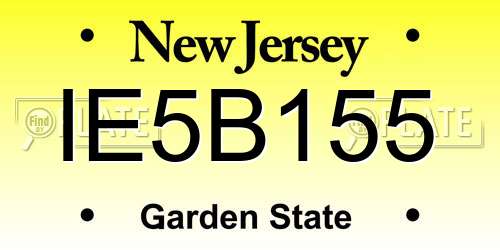 IE5B155 New Jersey License Plate