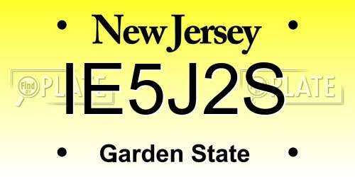 IE5J2S New Jersey License Plate