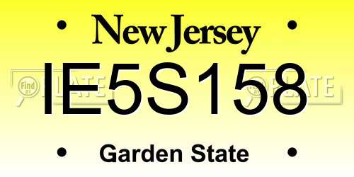 IE5S158 New Jersey License Plate
