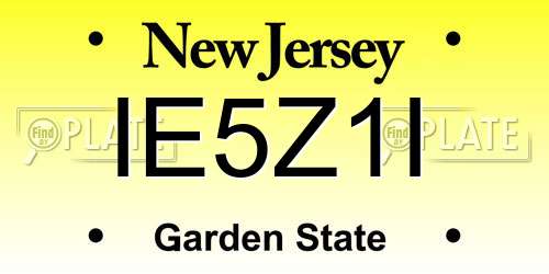 IE5Z1I New Jersey License Plate
