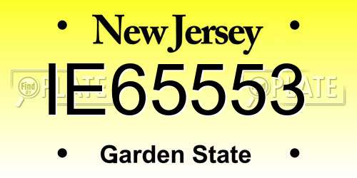 IE65553 New Jersey License Plate